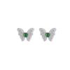 One Deer Silver S925 Sterling Silver Jade Fashion Light Luxury Flash Butterfly Bead Brincos Elegantes Retro All-match Brincos de Prata