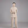 8809 ropa de meditación y yoga de algodón y lino para hombres y mujeres, ropa de meditación para laicos de Tai Chi, traje mejorado de ropa china para ceremonia del té, una generación de cabello