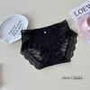 Bragas de Algodón Transpirables Sexy Ajustadas a la Cadera con Encaje Dulce Estilo Japonés Talla Grande para Mujer