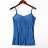 Camisola modal de talla grande para mujer, copa fija con almohadilla para el pecho, ropa interior fina para mujer
