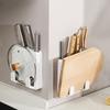 Tabla de cortar de cocina Soporte para cuchillos Almacenamiento de cuchillos Estante de almacenamiento para tapas de ollas y cuchillos Cuchillo de cocina Estante integrado Soporte para cuchillos de pared
