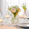 Vidrio de Borosilicato Alto Transparente Multiespecificación Romántico Día de San Valentín Cena a la Luz de las Velas Candelabro Recipiente para Velas Redondo Engrosado