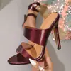 Sandalias de tacón alto 2026 nuevo verano versátil tacón de aguja punta abierta sexy sin cordones sandalias