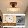Luminária de corredor em estilo minimalista italiano para o hall de entrada, com um toque de luxo, na cor cinza esfumaçado, adequada para iluminação de teto de varanda e armário, feita de ferro