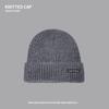 Gorro de Lana Tejido para Mujer, Otoño e Invierno, Marca de Moda Ins, Gorro Cálido con Parches de Letras, Gorro Holgado para Circunferencia de Cabeza Grande