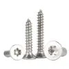 Tornillos Autoperforantes Antirrobo con Ranuras Internas en Forma de Cruz, Tornillos de Acero Inoxidable 304 con Cabeza Avellanada, Colección de Tornillos Autoperforantes con Cabeza Plana en Forma de Flor y Punta de Cola
