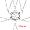 Juego de seis piezas de collares de amistad para buenos amigos, hermana, seis amistades, colgante divisible de hexágono y estrella, regalo conmemorativo de graduación