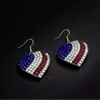 Pendientes de Estrella con Pedrería del Día de la Independencia Americana Adornos para Orejas de Estrella de Cinco Puntas Completamente Diamantados Europeos y Americanos Accesorios para Fiestas Festivas Venta al por Mayor