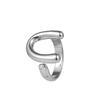 Anillo abierto en forma de U con letra brillante estilo coreano para mujer, versátil, de lujo ligero de alto nivel, viable, ajustable, anillo de pareja