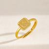 S925 Sterling Silver Square Ring Women's New Chinese Style National Style Hair Finger Ring Internet Red Daily Gold Jewelry