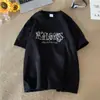 Camiseta Estampada Americana de Manga Curta Masculina Verão 2025 Nova Sensação de Alto Padrão Peso Pesado Nicho Algodão Puro Manga Meia