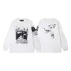 Melancolía Rico Segunda Generación Erd Boceto Graffiti Transfronterizo Nueva Moda Urbana Marca Casual Holgada Camiseta de Manga Larga con Estampado para Otoño