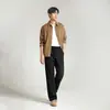 Pantalones casuales de alta calidad para hombre para otoño, pantalones de pierna recta resistentes a las arrugas, pantalones de pierna estrecha o ancha de moda estilo coreano, atuendo estilo de negocios