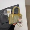 Bolsa de Mão Quadrada Pequena Texturizada da Moda 2026 Nova Moda de Nicho da Primavera Bolsa de Ombro Estilosa Bolsa Transversal Simples