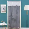 Cortina de Porta de Renda Cortina Divisória Casa Sem Furos Quarto Cozinha Cortina de Gaze Dupla Camada Cortina Suspensa Mosquiteira Verão 2025 Nova