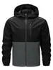 Chaqueta deportiva impermeable con capucha de color block, versátil, para calle alta americana, informal, para exteriores, comercio exterior