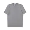 Camiseta Tricotada Undspp para Homens e Mulheres, Verão Cor Sólida Estilo Old Money Gola Redonda Manga Curta Malha de Linho Britânico Top T013