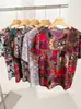 Ropa de Verano para Mujeres de Mediana Edad y Mayores, Ropa de Madre, Tops con Cuello de Ladrillo, Camisetas de Manga Corta de Algodón Hielo para Mujer, Suministros Rurales y del Campo