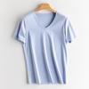 Camiseta de Algodón Mercerizado de Seda de Morera 2026 Fresca al Tacto Sin Planchar 13 Colores Verano Fresco Top Sedoso para Mujer