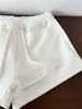 Verão 2026 Novo Estilo Coreano Chique Simples Versátil Esportivo Cordão Casual Shorts Calças Largas Soltas Feminino