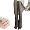 Mallas de Capa Base Transparente Negra VIP Pantalones Transparentes de una Pieza Color Gris de Azafata Medias Negras Gruesas y Cálidas de Terciopelo para Mujer Otoño/Invierno