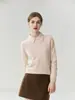 Suave y pegajoso~Top básico de punto 100% cachemir con cuello redondo simple para mujer, jersey de otoño e invierno, para usar en capas, para ir al trabajo, suéter de interior