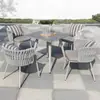 Muebles de Exterior Nórdicos Patio Casa de Huéspedes Playa Marina Jardín Mesa y Sillas Sala de Estar Silla de Cuerda para Exteriores Mesa de Comedor de Placa de Roca