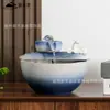 Adorno de fuente de agua para acuario de cerámica con agua circulante, moderno y simple, para sala de estar, oficina, decoración del hogar, entrada y exhibición en mueble de TV