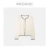 DD Luxo Leve Estilo Coco Chanel! Tricô Minimalista de Lã de Seda Ultrafina 75% Lã Australiana 25% Seda de Amora Cardigan Feminino Outono