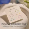 Brincos de Resina Coloridos para Piercing de Orelha para Mulheres, Brincos Pequenos Cubos Estrelados Cintilantes, Brincos Redondos Simples Fofos Estilo Floresta