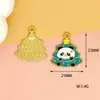 Panda de Natal Acessórios para Joias DIY Animal de Desenho Animado Decoração de Bolsa Liga Metálica Pingente Chaveiro Gota de Óleo Corrente para Celular