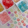 Flor de Cinco Pétalos con Borde Dorado de Acrílico de 18 mm Flor Hecha a Mano DIY Pasador de Flor para el Cabello Materiales para Colgante Pulsera Estilo Vintage