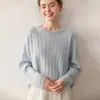 Estilo Nuevo Otoño e Invierno Lujo Ligero Cuello Redondo de Moda Talla Grande Jersey de Punto Trenzado Suéter de Cachemira Holgado y Casual