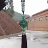 Pingente de carro com borla de jade verde, dupla face, cabeça torta, estátua de buda, contas, orelha grande, acessórios para carro, pingente de segurança