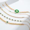 Pulseiras Transfronteiriças Europeias e Americanas, Pulseira Boêmia Olho do Diabo com Senso de Design, Conjunto de Pulseiras Exageradas com Gotejamento de Óleo e Incrustadas com Diamantes