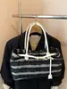 Bolso de Hombro para Mujer Estilo Coreano Moda Rayas Bloques de Color Forma de Corazón Bolso de Mano Elegante Bolso Tote para Viajar al Trabajo y Compras Bolso de Axila
