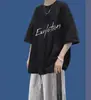 Camiseta de Manga Corta de Marca de Moda para Hombre de Verano, Estilo Harajuku Hong Kong, Estilo Japonés, Cuello Redondo, Estampada, Moderna, Corte Holgado, Top de Media Manga