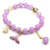 Nueva Joyería Estilo Chino, Tendencia Nacional Flor de Lirio del Valle Tapa de Leche Cuenta de Buda Pulsera Explosión, Pulsera de Perlas de Imitación de Cuentas Redondas de 10 mm