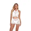 Comercio Exterior al por Mayor Europeo y Americano Lencería Sexy Medias, Ropa de Malla con Tirantes, Falda Bodycon Ajustada Calada, Talla Grande W451