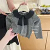 ¡Limón Salado SevenLittle Ouni! Conjunto de otoño para niña: Camiseta de manga larga con cuello de muñeca, bajo con volantes y pantalones de campana