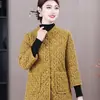 Jaqueta com Acolchoamento de Algodão Floral Estilosa Versátil de Caimento Solto Plus Size para Mulheres de Meia-Idade e Idosas 2026 Novo Modelo com Lã