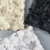Tela de Malla Bordada con Lentejuelas y Flor de Rosa Tridimensional Estilo Francés para Vestidos y Trajes de Niña