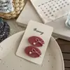 Grampo de Cabelo Oval de Veludo para Outono e Inverno com Laço Simples Versátil Acessório de Cabelo Infantil para Meninas com Franja