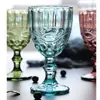 Atacado Transfronteiriço Copos Altos de Vidro Colorido Embossado para Vinho, Taças de Vinho, Copos de Suco, Copos de Água para Restaurante, Suprimentos para Bar