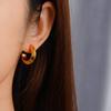 Aretes Franceses Retro Esmaltados en Forma de C de Acero Inoxidable Diseño Nicho Moda para Mujer Trendy Aretes Chapados en Oro de 18K