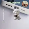 Plug de Pó para Celular Cruzado 2D Plano de Acrílico Ornamento Tipo Pingente de Gato Fofo Interface Oval Tipo-C Desenho Animado