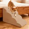 Escalera de Escalada para Perros Pequeños y Gatos para el Hogar de 2, 3 y 4 Escalones, Peldaños Antideslizantes, Escalera para Sofá de Cama para Mascotas Multicapa Desmontable y Lavable