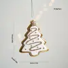 Decoraciones navideñas en tonos dorados, colgantes de plástico, bastones de caramelo, colgantes de dibujos animados de pastel de árbol de Navidad, decoraciones para árbol de Navidad