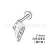 Arete en forma de cometa Jiang Ti F136 con incrustaciones de circonita de color aleación de titanio G23 joyería para perforación del cuerpo humano clavo para hueso de la oreja clavo para labio