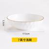 Juego de Cuencos de Cerámica de Cristal con Relieve Dorado Vajilla para el Hogar Plato para Verduras Plato Hondo Nuevo Hueso de China Plato para Pescado Plato Plano Venta al por Mayor